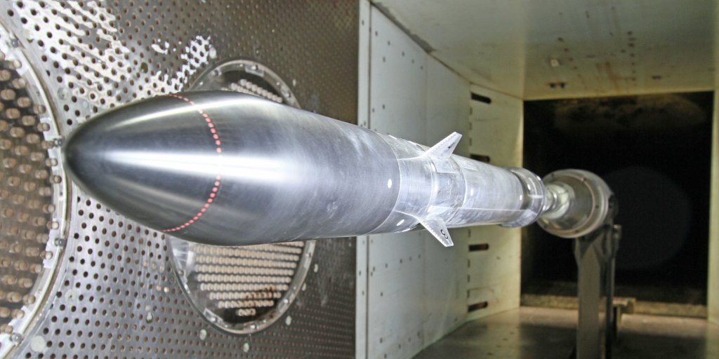 New Glenn wind tunnel model. Credit: Blue Origin