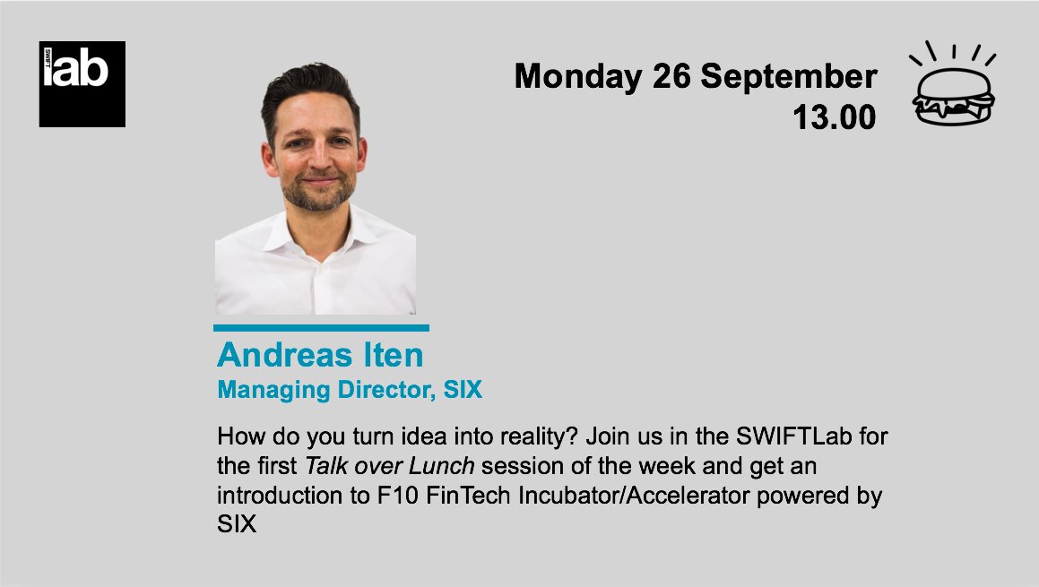 swiftcommunity's tweet photo. #SWIFTLab at @Sibos: How do you turn idea into reality? #LearnOverLunch session w/ @pouderi @sixgroup https://t.co/xNMHGBD2t2 https://t.co/6LebjpReft