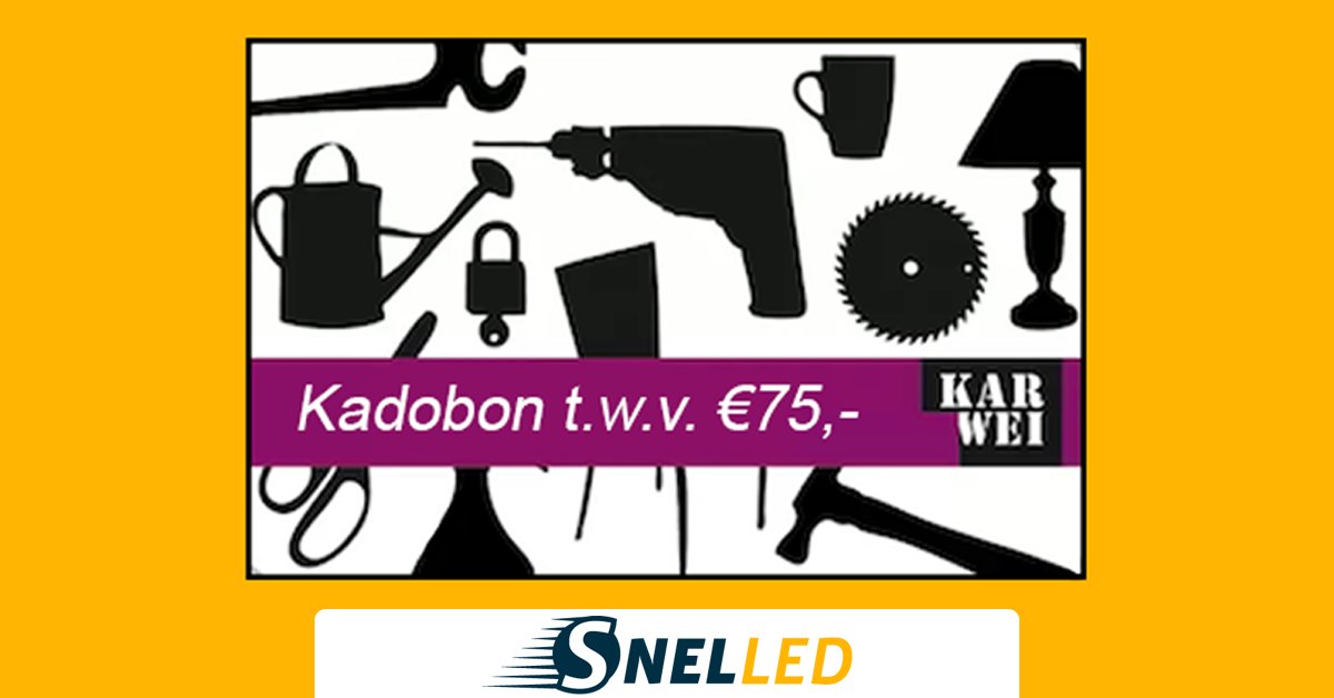 WIN EEN KADOBON VAN DE KARWEI T.W.V. €75
ga naar bit.ly/2cEYxMY en maak kans!
snelled.nl