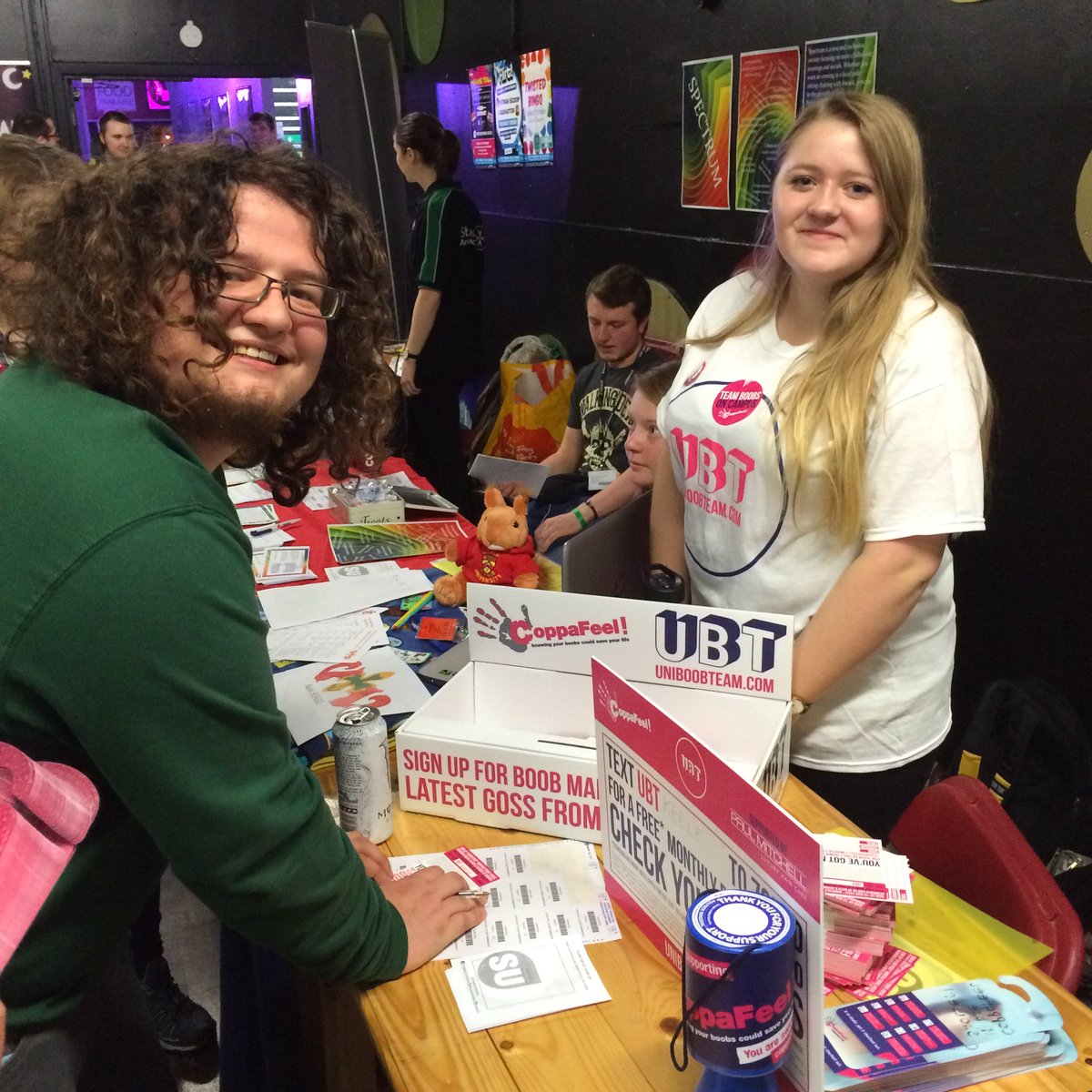 Sign up for a monthly boob-check reminder with <a href="/UBTKeele/">Uni Boob Team Keele</a>  by texting 'UBT Keele' to 70500 and find them at Soc Sign Up #KeeleWelcome