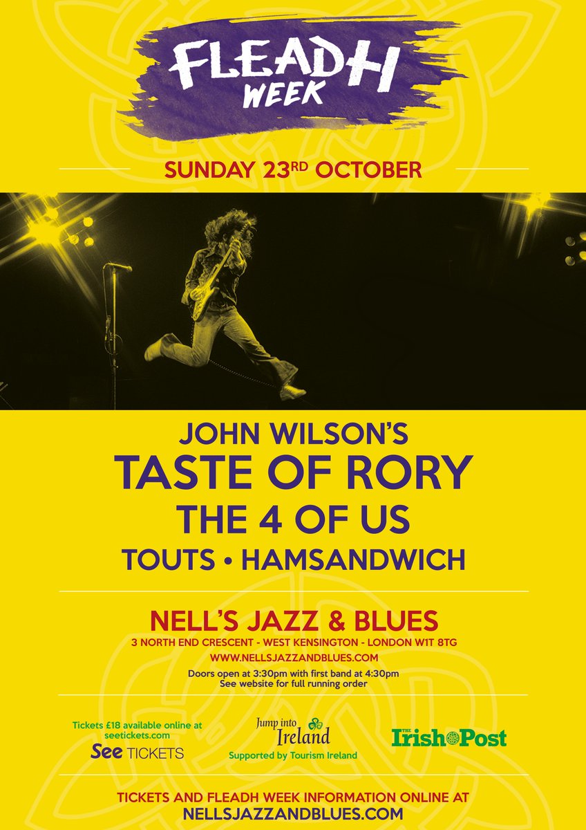 FEWER THAN A MONTH NOW BEFORE THE FLEADH WEEK. Check the line up for Sunday 23rd October and book your tickets NOW: bit.ly/2cvvs4J