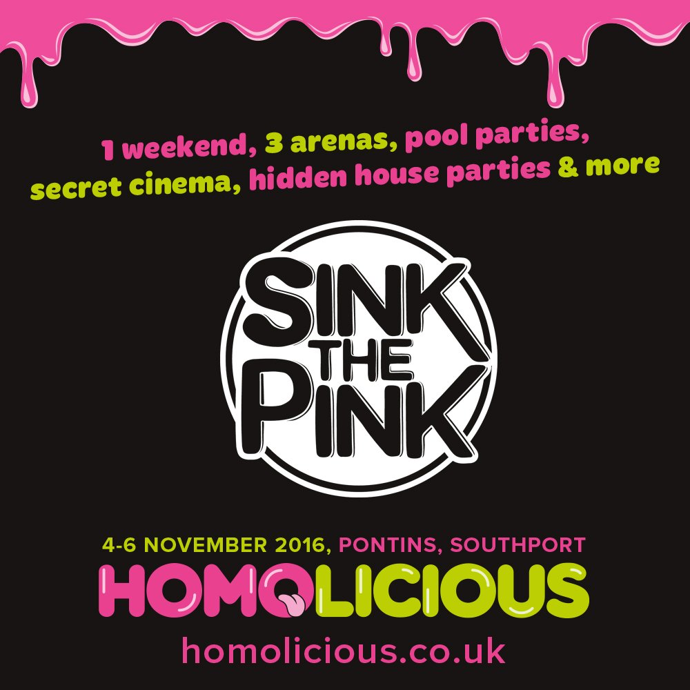SinkThePinkLDN's tweet photo. We're joining @HomoliciousUK this Nov for a weekend of homo fun! Rooms start from £99 for 3 nights of partying! https://t.co/gREzqrrSc4 https://t.co/BPgEcaJt5Q