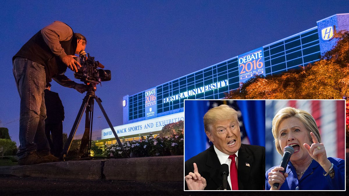 High security and high stakes at the 1st presidential debate tonight on Long Island