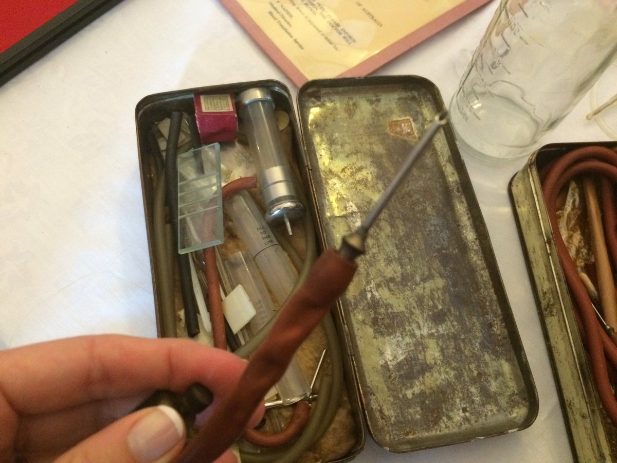 AlexCHartley's tweet photo. Check out the size of the needle they used to use for taking blood-ouch! And the needle used to be washed, filed down &amp;reused #WBS70th https://t.co/k8a3k5YYUg