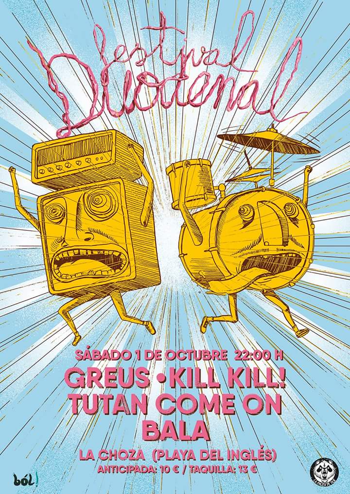 lachozasala's tweet photo. Este sábado primera edición del #FestivalDuoDenal con #Greus #Bala @ComeOnTutan y @somoskillkill https://t.co/mDSRO0iGBs