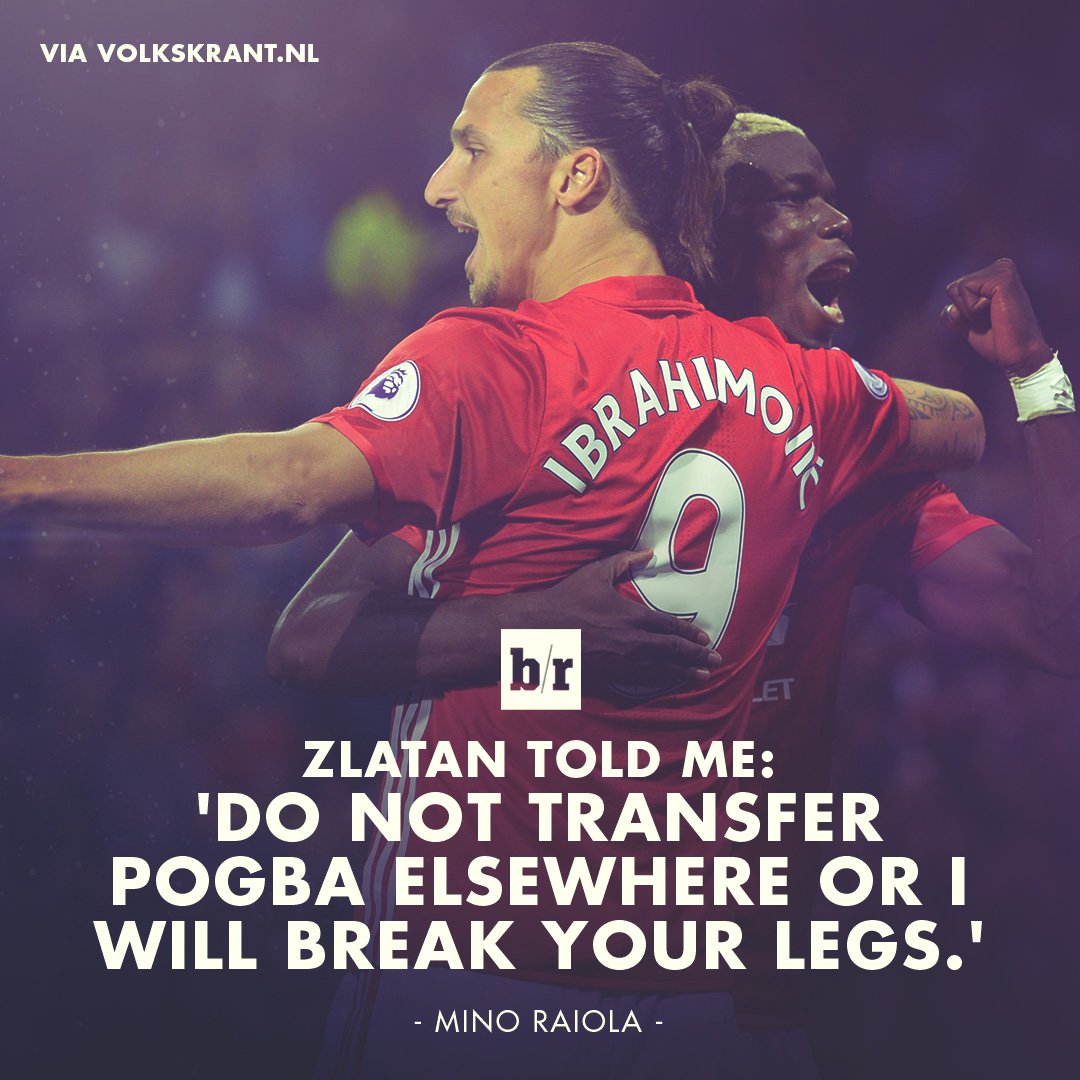 Zlatan Ibrahimovic wasn’t letting Paul Pogba go anywhere that wasn’t Manchester United 🙅🏼 #MUFC