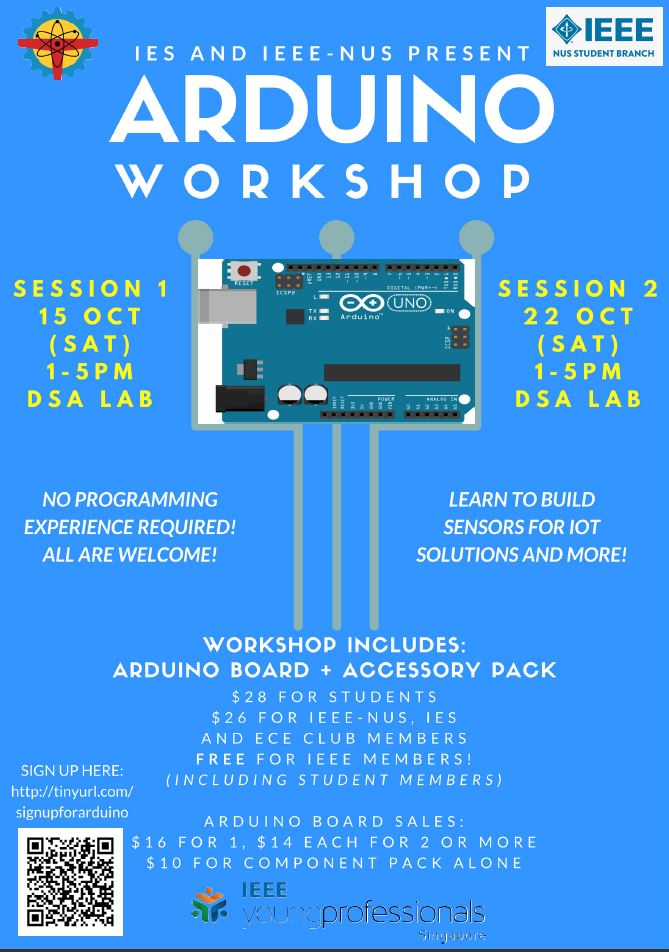 Arduino workshop coming up. For more details: sites.ieee.org/singapore-yp/i… #GoYoungProfessionals