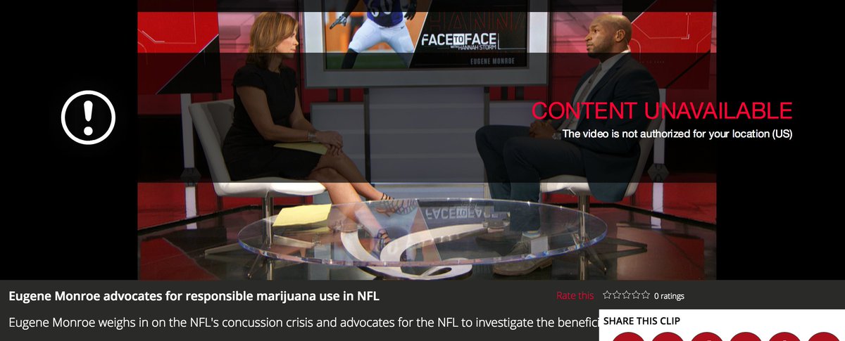 ILCannaReport's tweet photo. When you try to watch a video of @MrEugeneMonroe on ESPN and it pops up this... #NotAuthorized #Cannabis #Marijuana #MMJ #Share #NFL https://t.co/v2xCLUusuW
