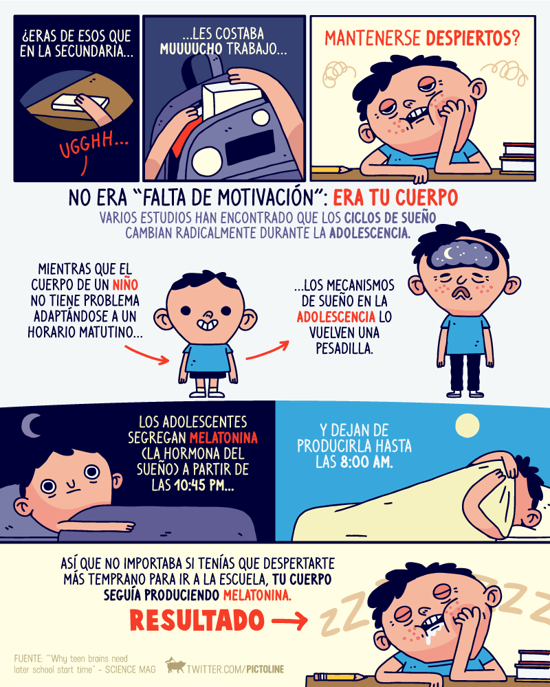 pictoline's tweet photo. ¿Eras de esos que en la secundaria les costaba muuucho despertar? 😴

No era falta de motivación: era tu cuerpo 😮 https://t.co/8XZdwH3YTS
