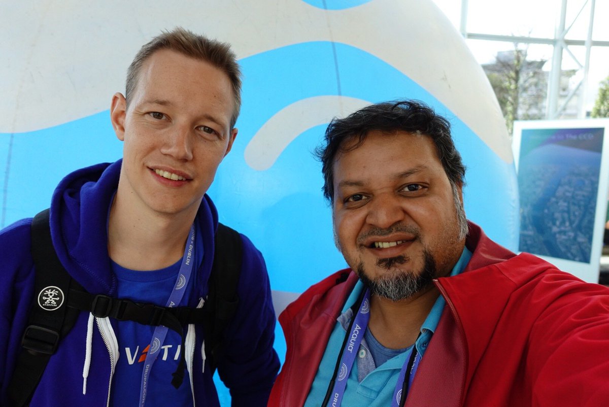 anigupta's tweet photo. Hello from #DrupalCon Dublin w @timmillwood ๐ #Drupalicon https://t.co/uZUTR0yad4