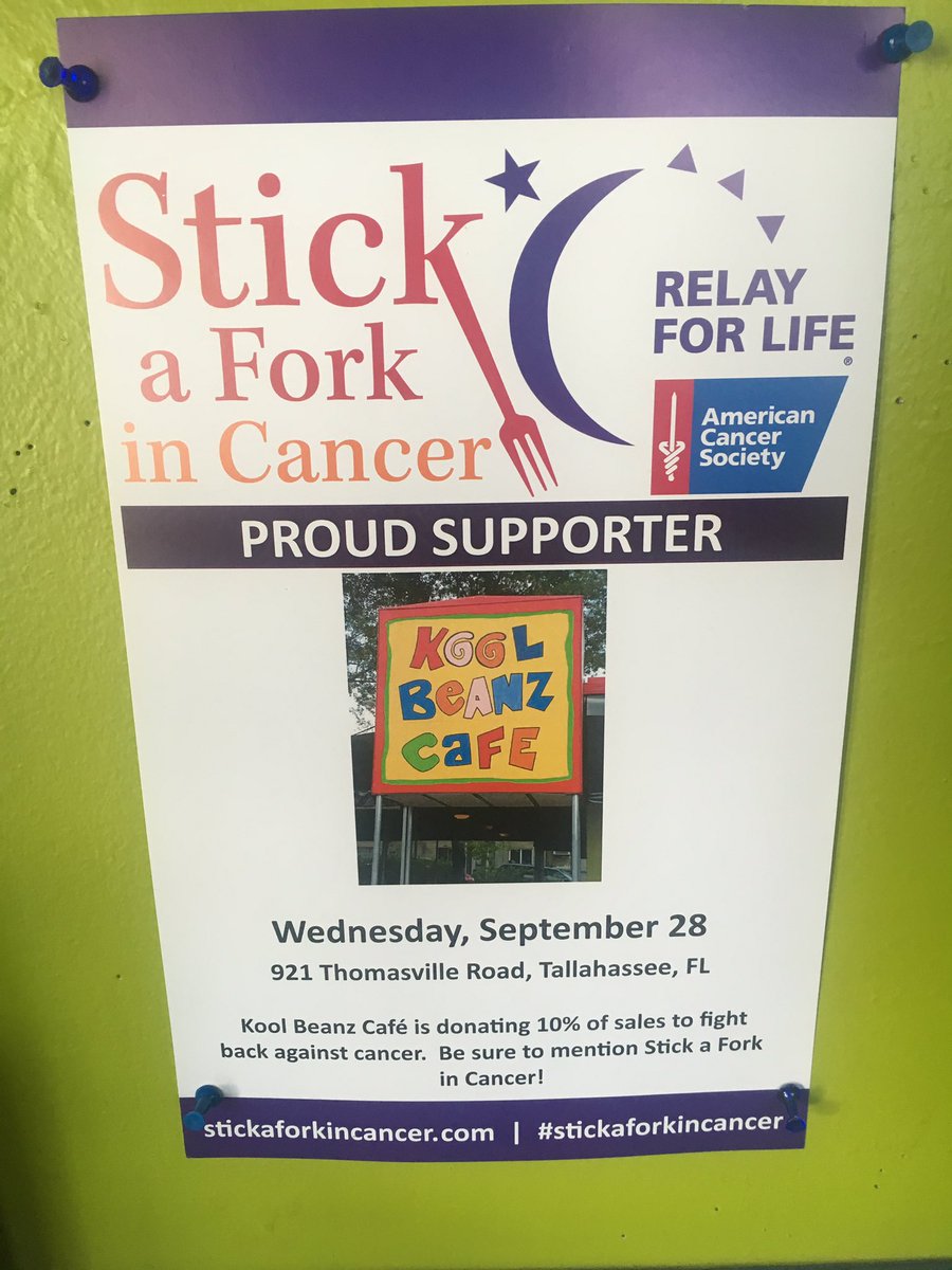 Get after it Tallahassee folks! #stickaforkincancer #ihearttally #koolbeanzislife