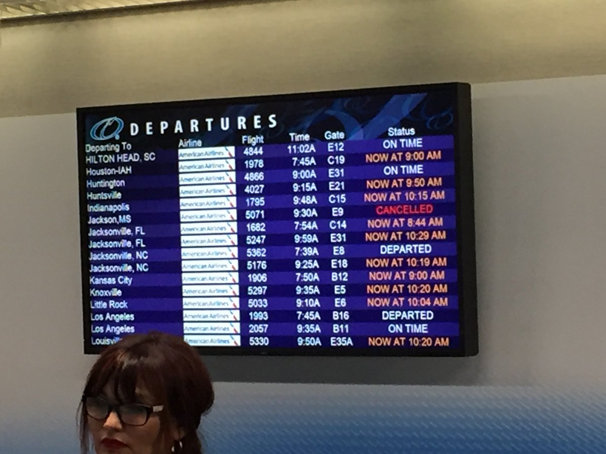 NBC Charlotte's @AshleyDaley is at CLT airport. Ground stop is over, but delays for American & a few cancellations.