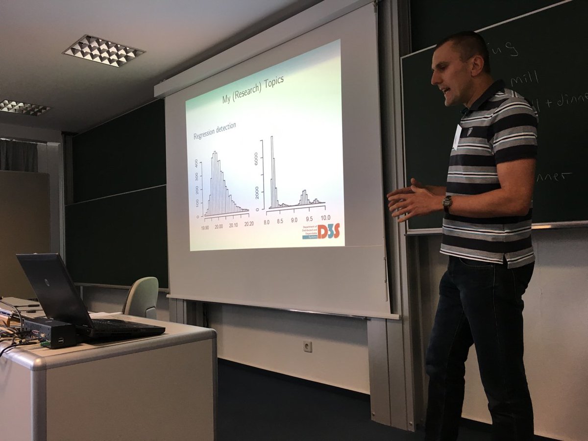 PooyanJamshidi's tweet photo. how we do #regression testing when we get multi-modal performance distribution, still t-test? Vojtěch Horký @devopsDag2016 https://t.co/sIIQeTJ7En