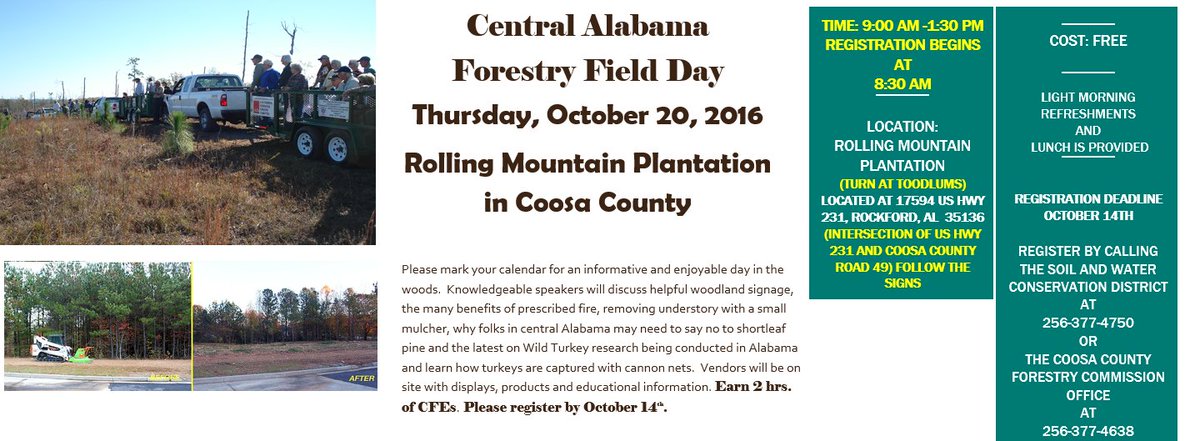 CoosaChamber's tweet photo. Join us at Rolling Mountain for Central #Alabama #Forestry Field Day.  #ChamberOfCommerce https://t.co/mhRB6nIBR8