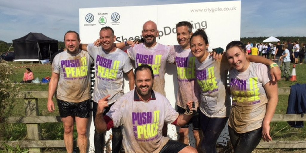 Well done to our fantastic team who braved the mud and took part in this weekend's #PushItForThePeace challenge for <a href="/peacehospice/">Peace Hospice Care</a>! #MudRun