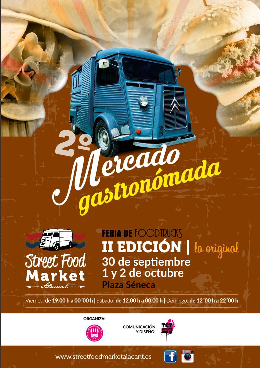 Ya lo tenemos aquí!!
Vuelve el mejor street food en Alicante!!! 30 Sep, 1 y 2 Octubre!!
Te lo vas a perder??