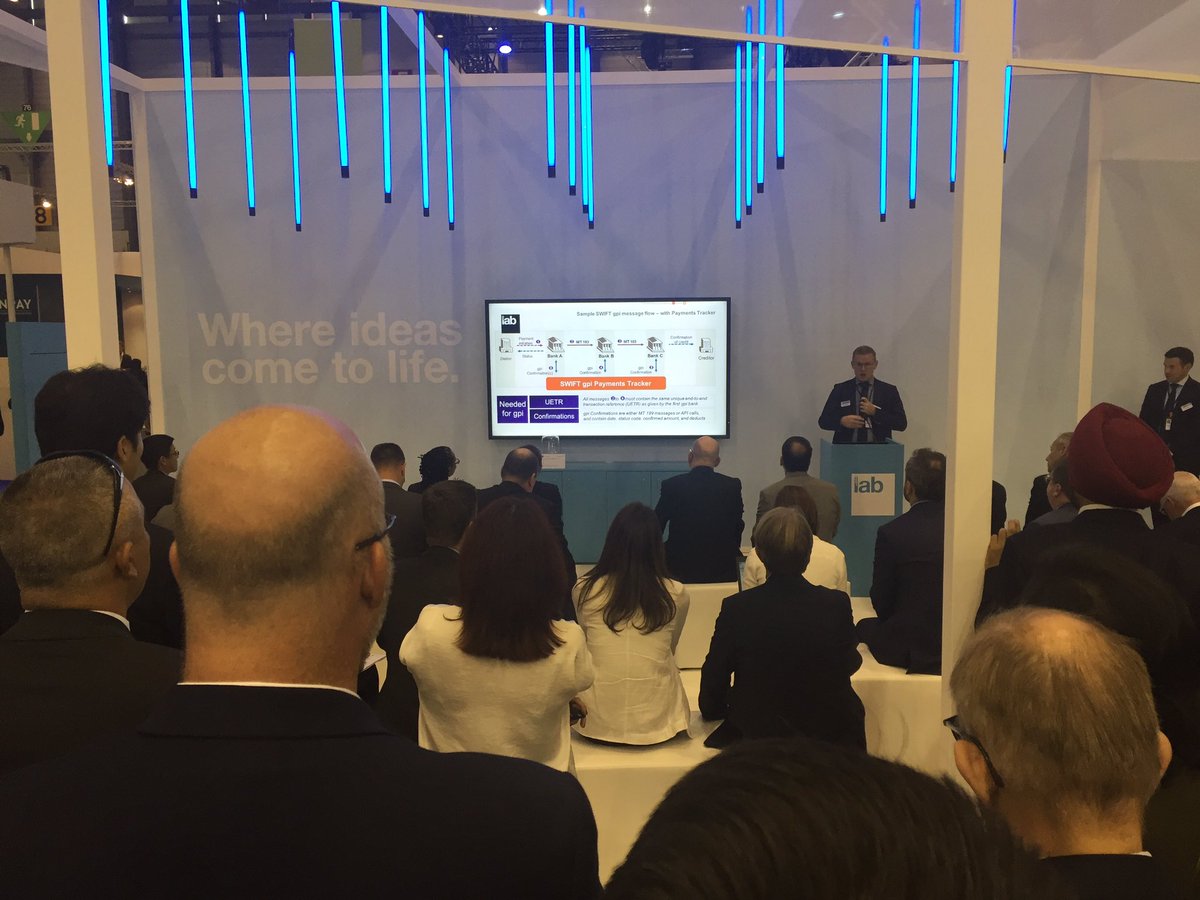 mrmartinduffy's tweet image. Global payments innovation on show at the #SWIFTLab. 83 banks and counting. #SWIFTgpi #sibos @swiftcommunity