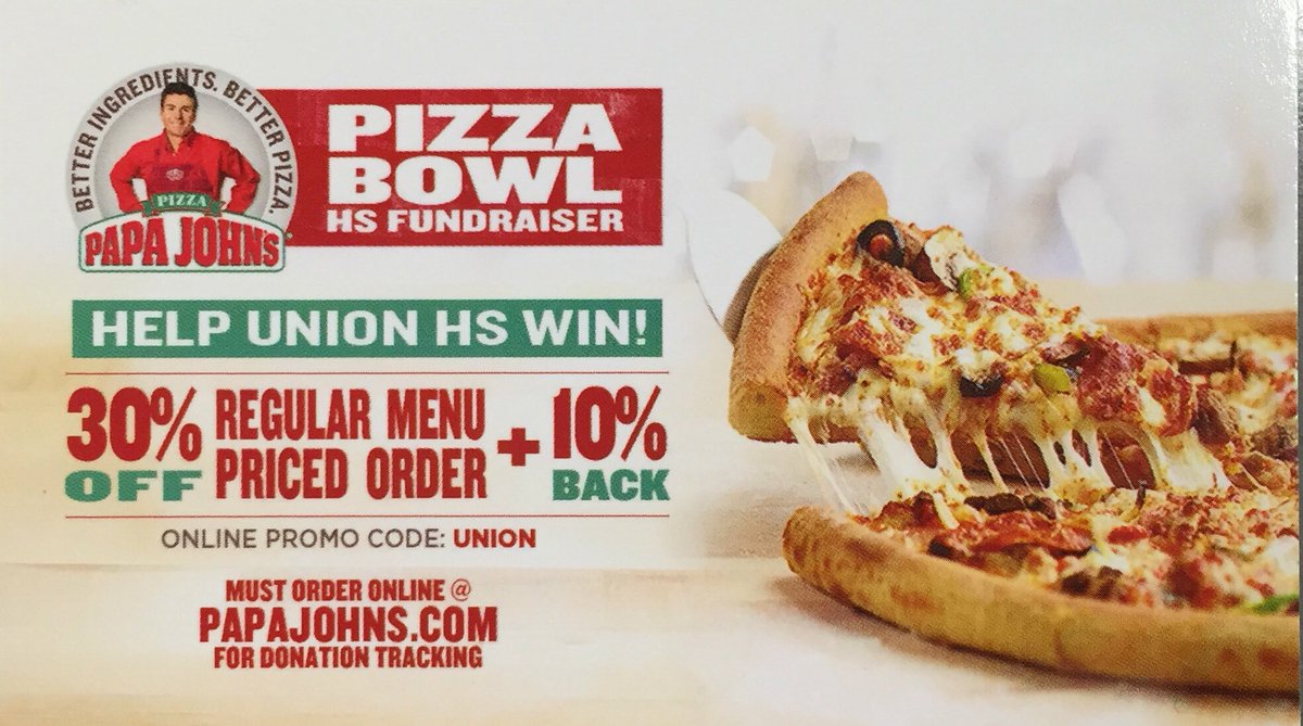 UHypeCrew's tweet image. Want to save money &amp;amp; help UHS? Go to Papa Johns and use Unions promo code to help us win the pizza bowl!!!