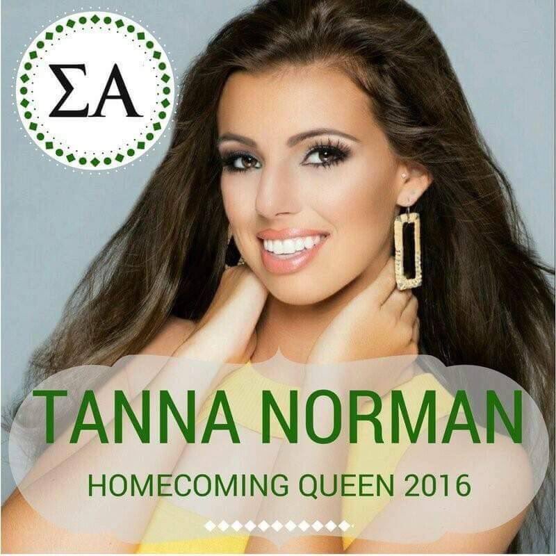 utm_sigmaalpha's tweet photo. 💚Homecoming is NEXT WEEK, so don't forget to vote Tanna Norman for your 2016 Homecoming Queen👑💛💚 https://t.co/d7wqVSw2MH