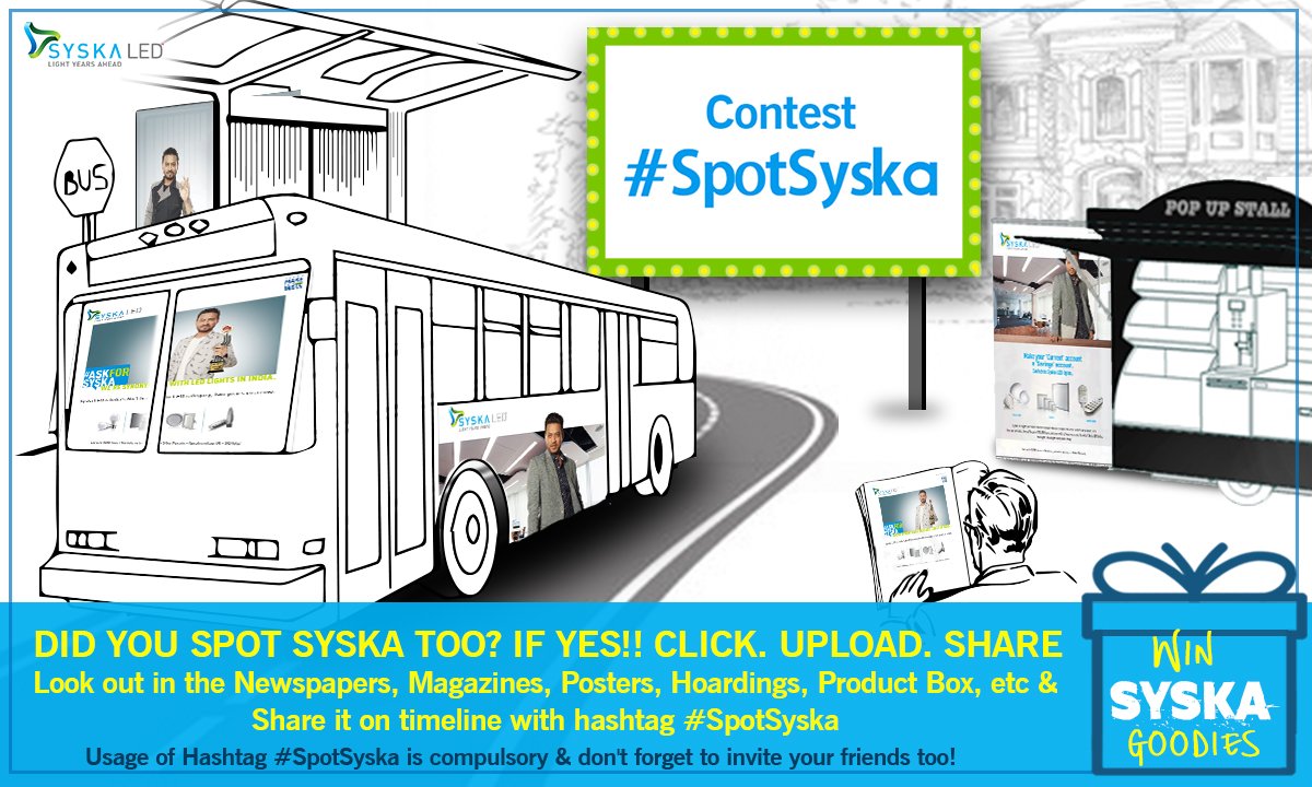 SyskaWorld's tweet photo. Last Chance to win Syska Goodies! Spotted Syska anywhere - then share it using #SpotSyska hashtag & don't forget to invite your friends too. https://t.co/uRhXosChnK
