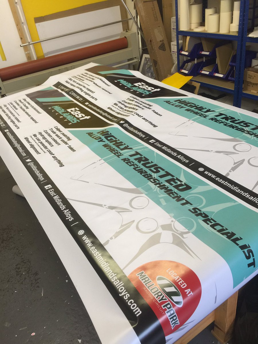 Ba77a's tweet photo. First few banners printed for the new business @midlandsalloys . Thanks to @A1Grafix @jmd_design &amp; Shelley the help! #newbusiness #bigmove https://t.co/8HKOHB8lEi