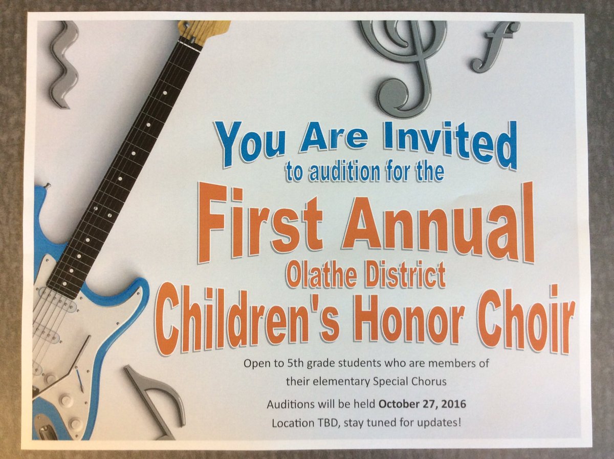 DarthScottMusic's tweet photo. A great opportunity for 5th grade special chorus members. Stay tuned for updates! #honorchoir https://t.co/FLMXqKvaNQ