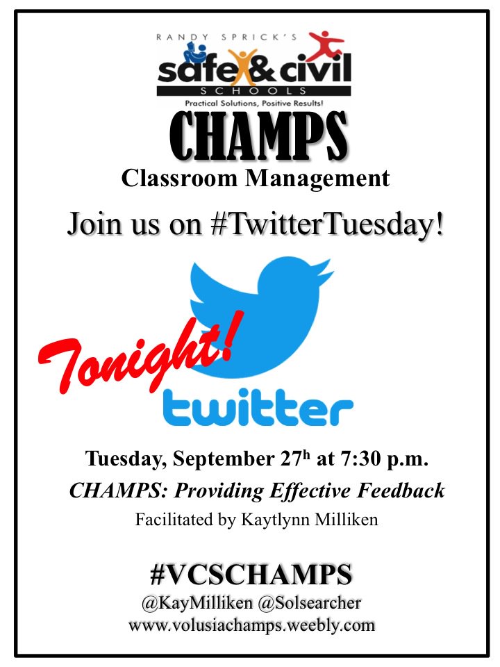 We're excited! Our next #vcschamps chat is TOMORROW! We'll be chatting about effective feedback and sharing tips &amp; tricks. See you there!