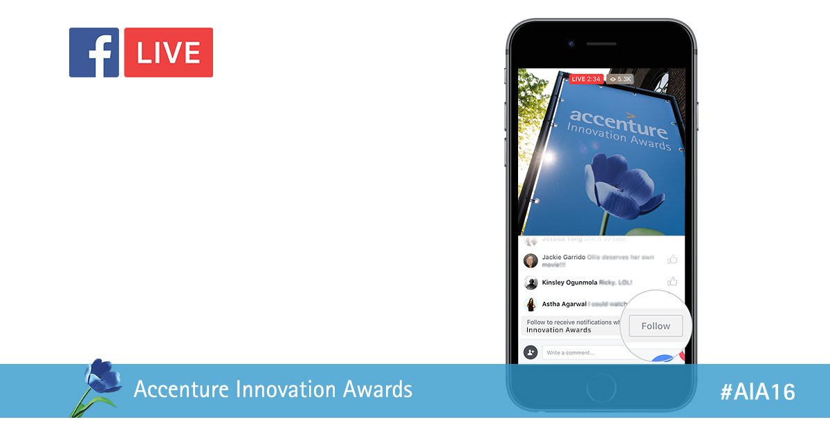 Vanavond rond 22u worden de finalisten LIVE via Facebook bekendgemaakt: facebook.com/accentureinnov…! 
Alle deelnemers: heel veel succes! #AIA16