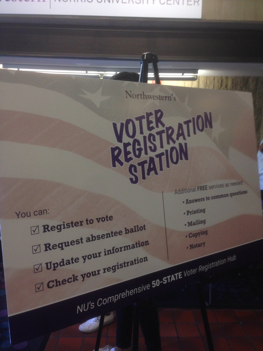 T-30 minutes until #RegistrationStation comes alive!! Stop by <a href="/norriscenter/">Norris Center</a> with any voting questions or needs (reg, absentee ballots, etc)