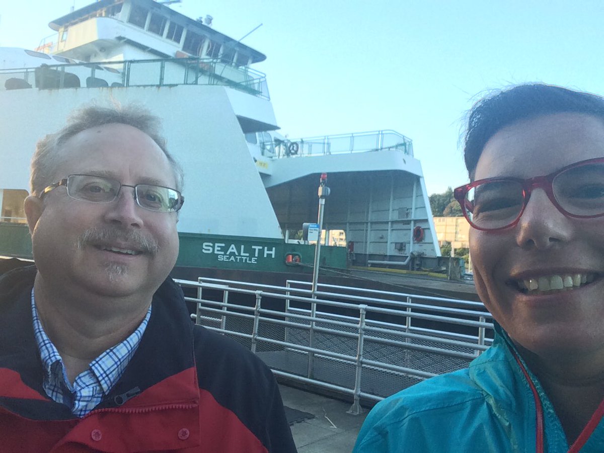 wsferries's tweet photo. Here's a 'Sealthie' with public info officers @ChittendenLocks Bill & @wsferries Broch. #FerryEvent https://t.co/qK5xymdR7x