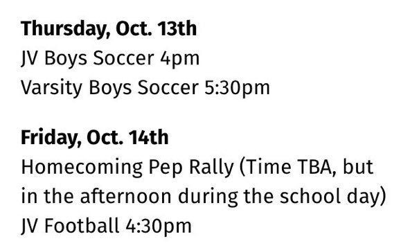 LR_SGA's tweet photo. Look forward to the upcoming events for the month of October! JV and Varsity Boys Soccer on Oct 13th, and Pep rally and JV football on 14th! https://t.co/WxYkhoSbZQ