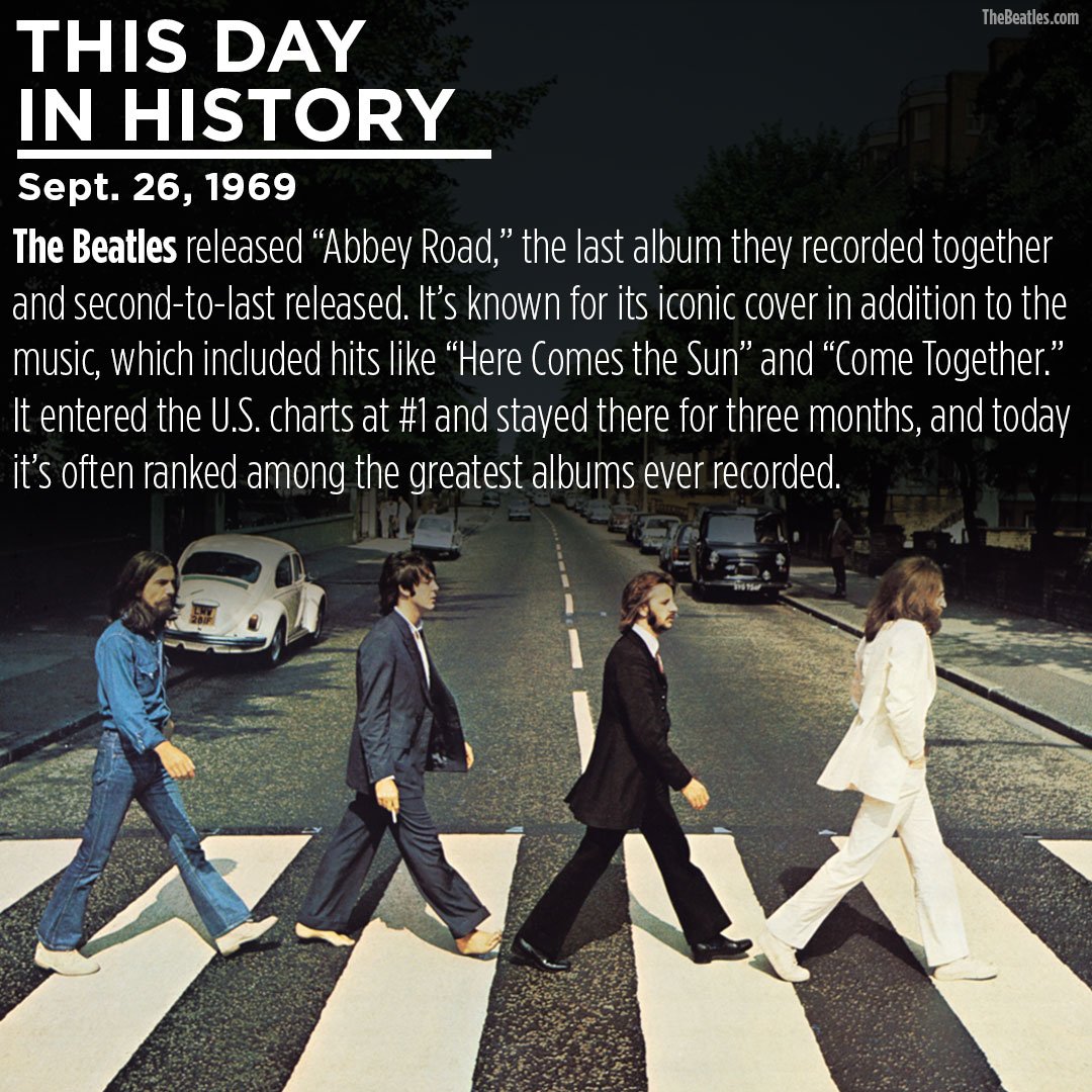 ABC7's tweet image. #ThisDayInHistory: The Beatles released #AbbeyRoad 47 years ago today