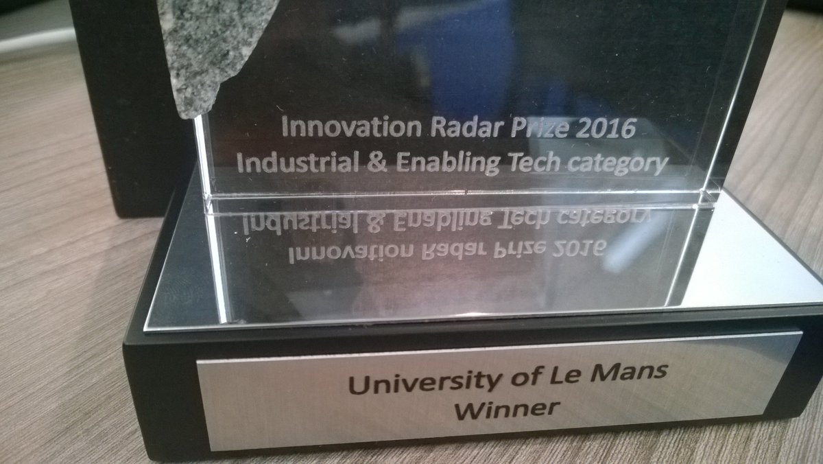 The winner of the #InnovationRadar award at #ICTpropday in Industrial &amp; Enabling Tech is the University of Le Mans ow.ly/puKh304zL0B