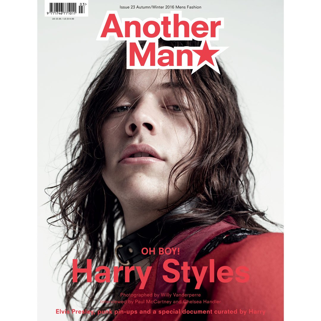AnotherMan's tweet photo. INTRODUCING ANOTHER MAN ISSUE 23 @Harry_Styles BY WILLY VANDERPERRE x @alistermackie | AVAILABLE 29.09.16 https://t.co/b6gCJ5P4Bo https://t.co/eYQyr6O5Tk