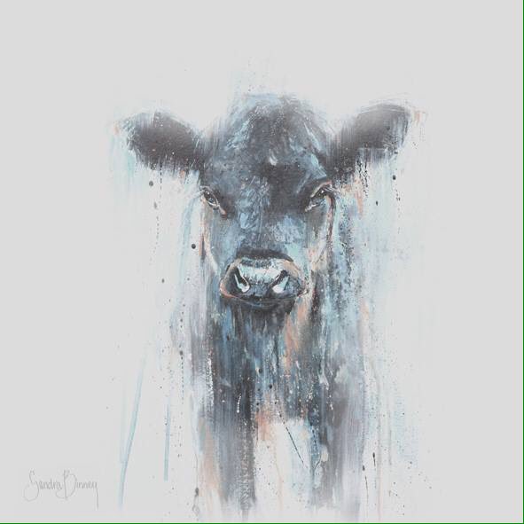 sandrabinneyart's tweet image. This is the whole image #Dextercow #cushions  #art