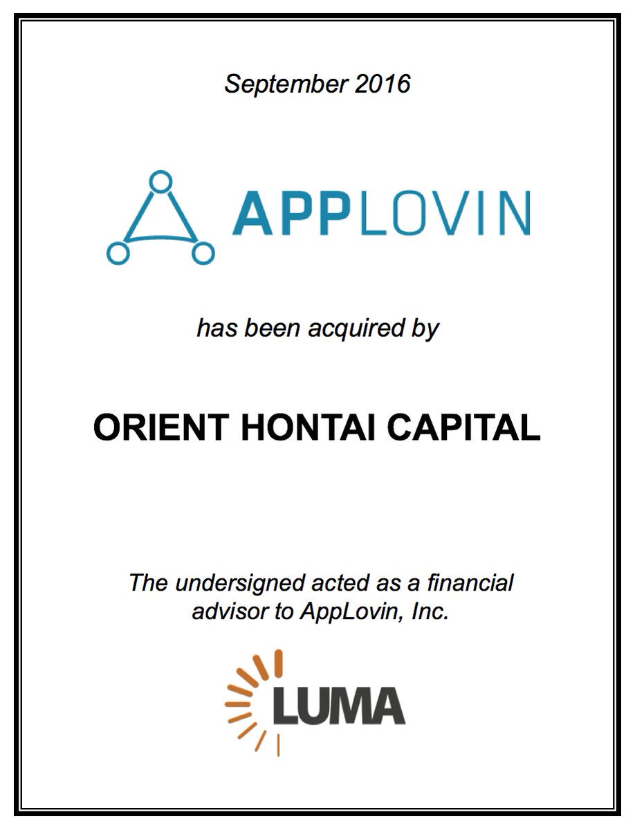 tkawaja's tweet photo. Congrats @ucbadam and the entire AppLovin team for an incredible exit and to CV Capital who lead the deal https://t.co/aII5HmjOkW