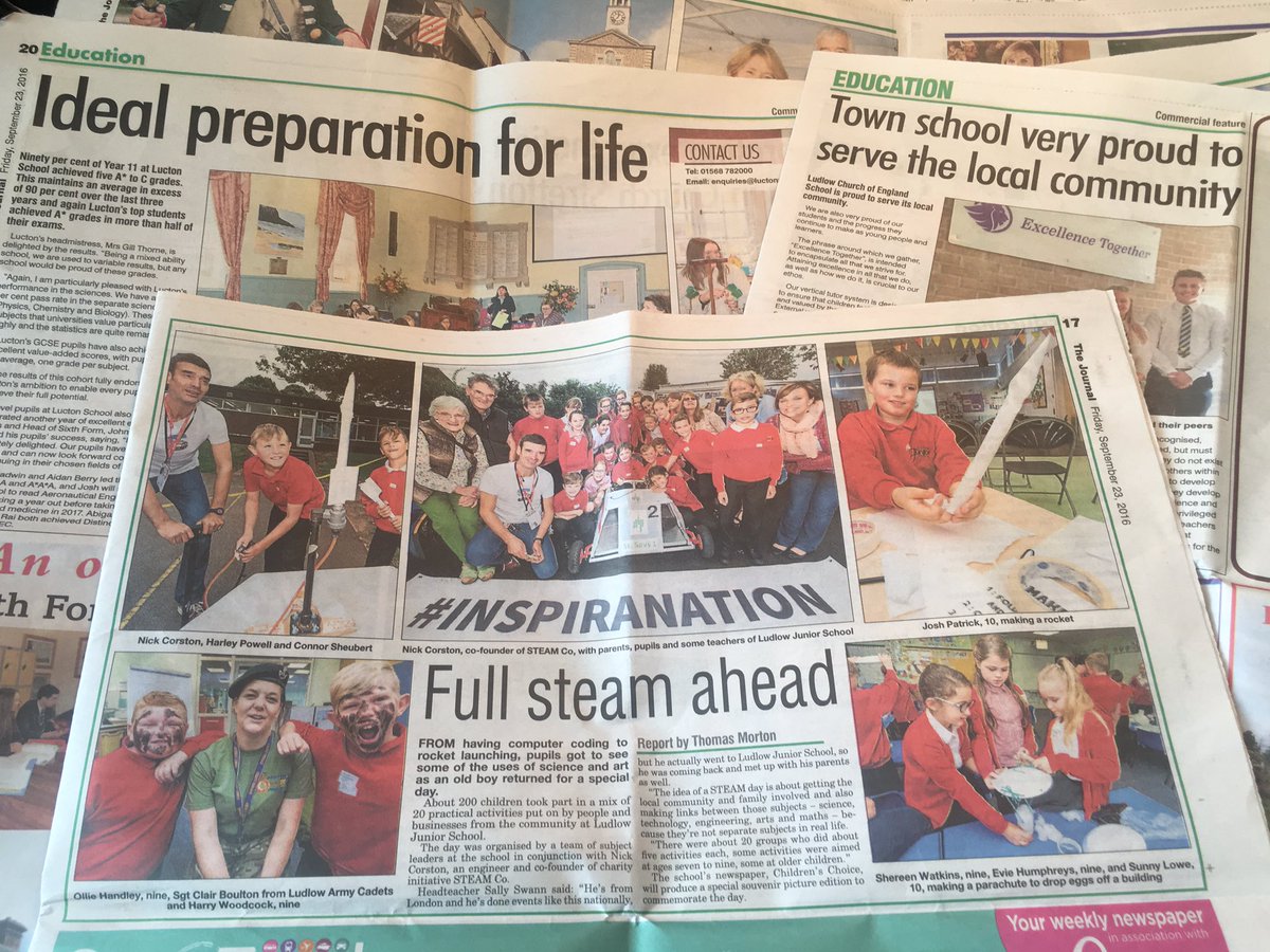 ST3AMCo's tweet photo. Thanks to everyone who collaborated on an amazing STEAM Co Day in Ludlow. Film here: https://t.co/Ikkt3A3KNs #SCOLDW https://t.co/OLKWU4UtGc