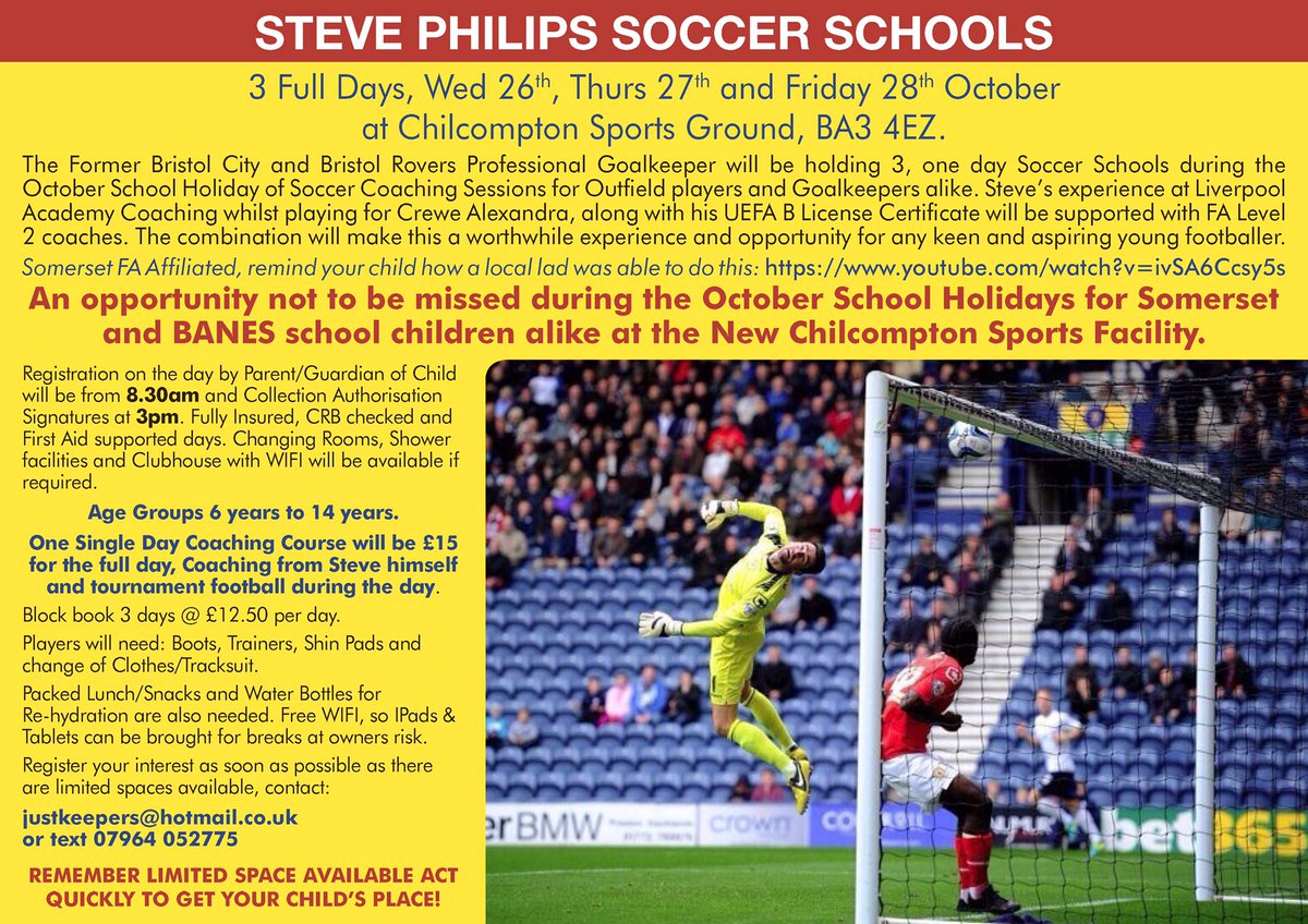 Soccer camp half term any questions please ask