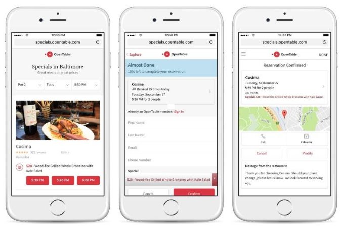 @OpenTable users in Baltimore now have access to exclusive specials at some restaurants