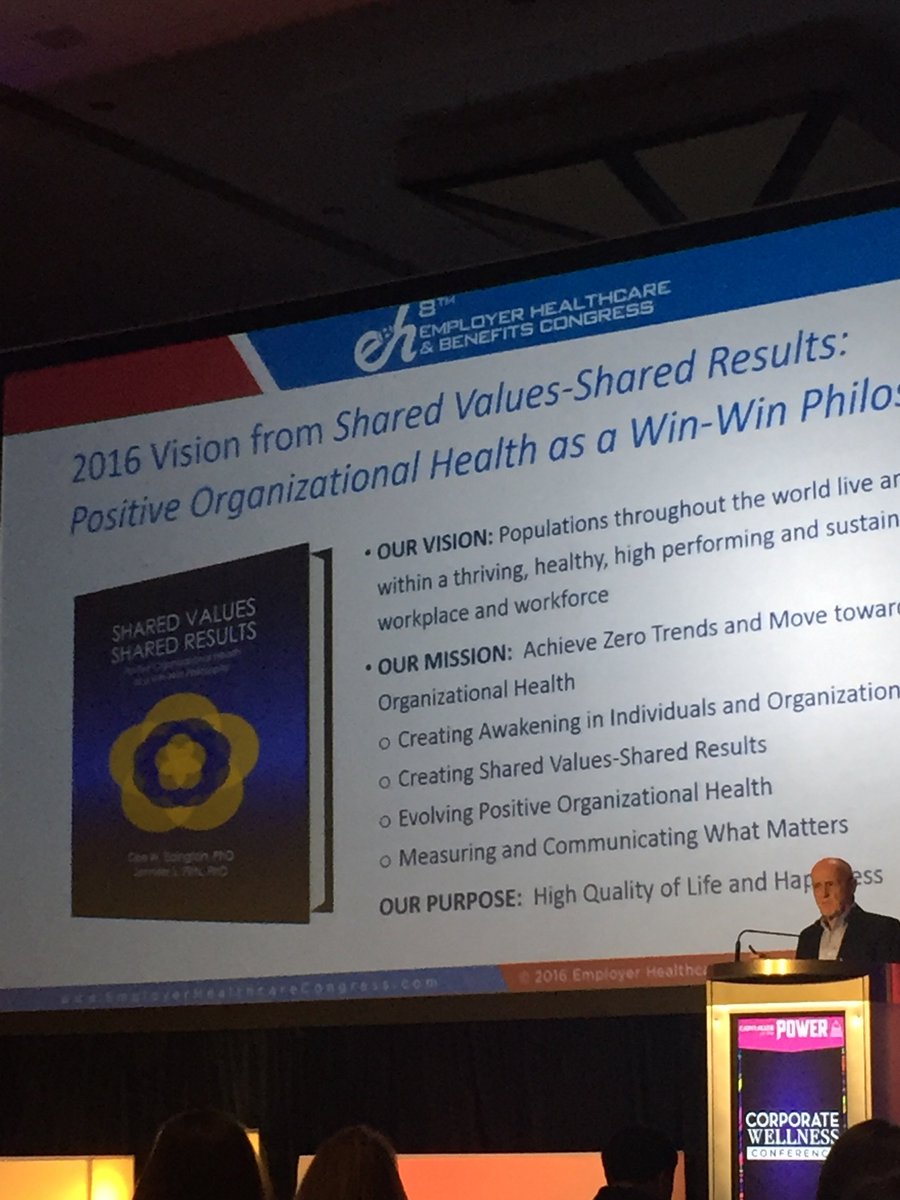 Thrilled to have the opportunity to hear Dee Edington present in Shared Values Shared Results!