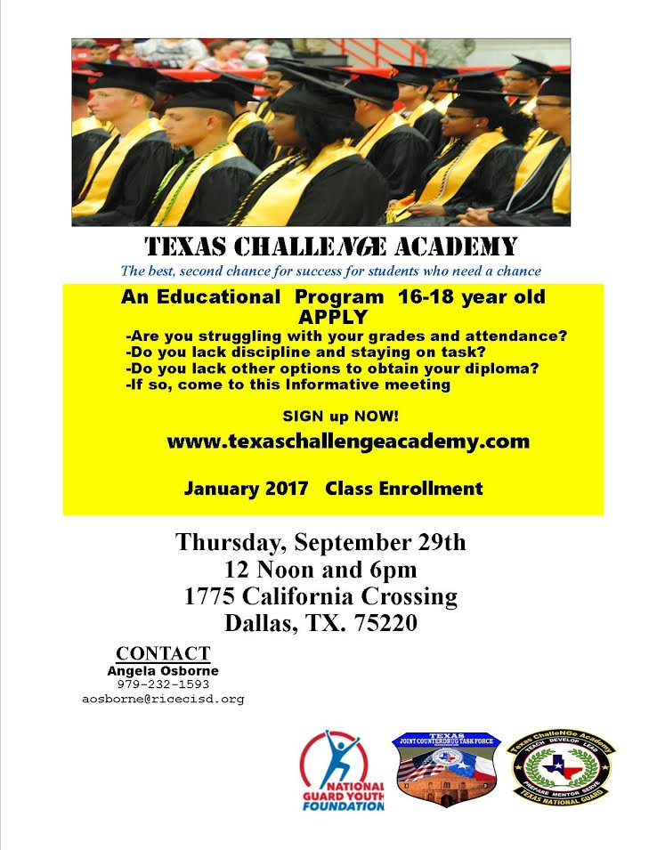 DFW: Briefing for Texas Challenge Academy