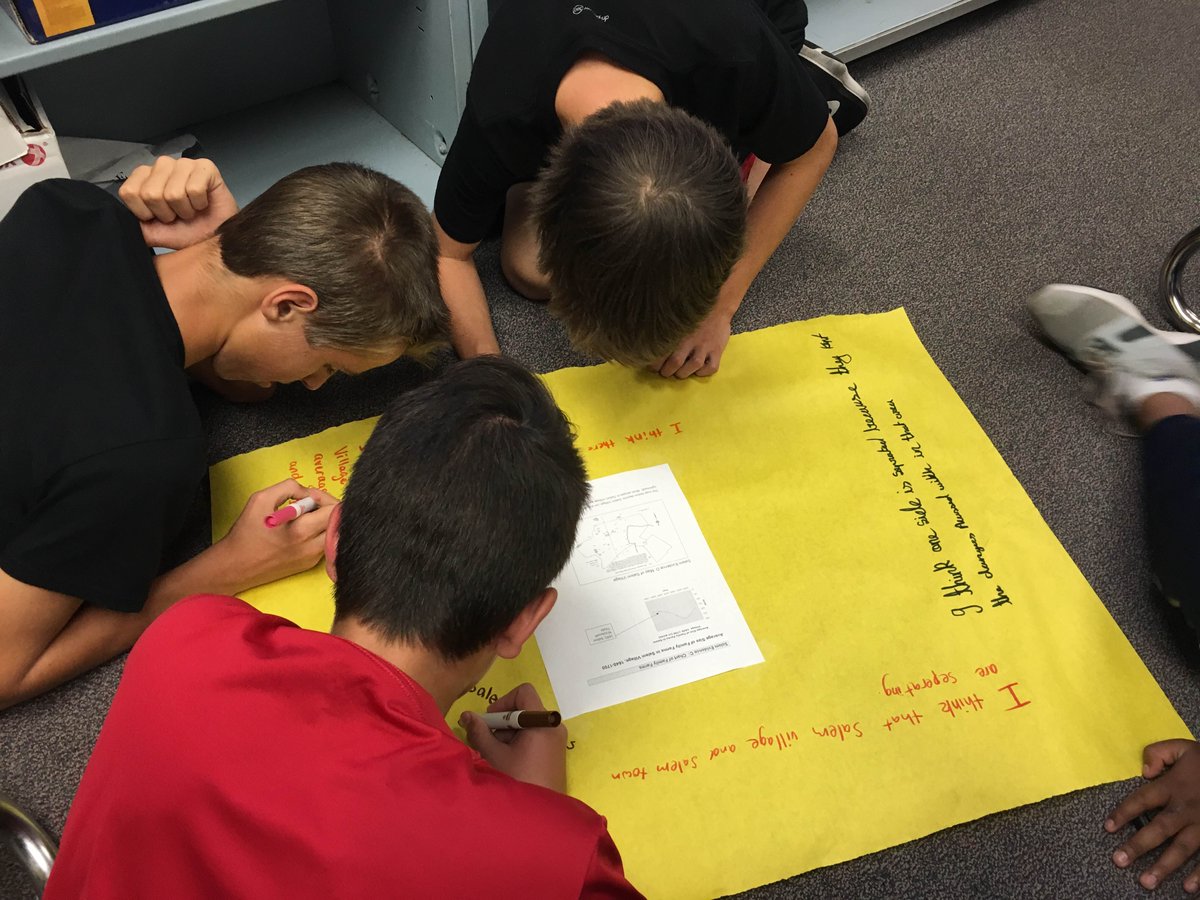 jennifertwolf's tweet photo. Students in @JenniferLongwe1's 8th gr SS engaged in Poster strat from Reading NF. Awesome!   @KyleneBeers @BobProbst #dubMSela #dubchat https://t.co/5nGyGgIrcd