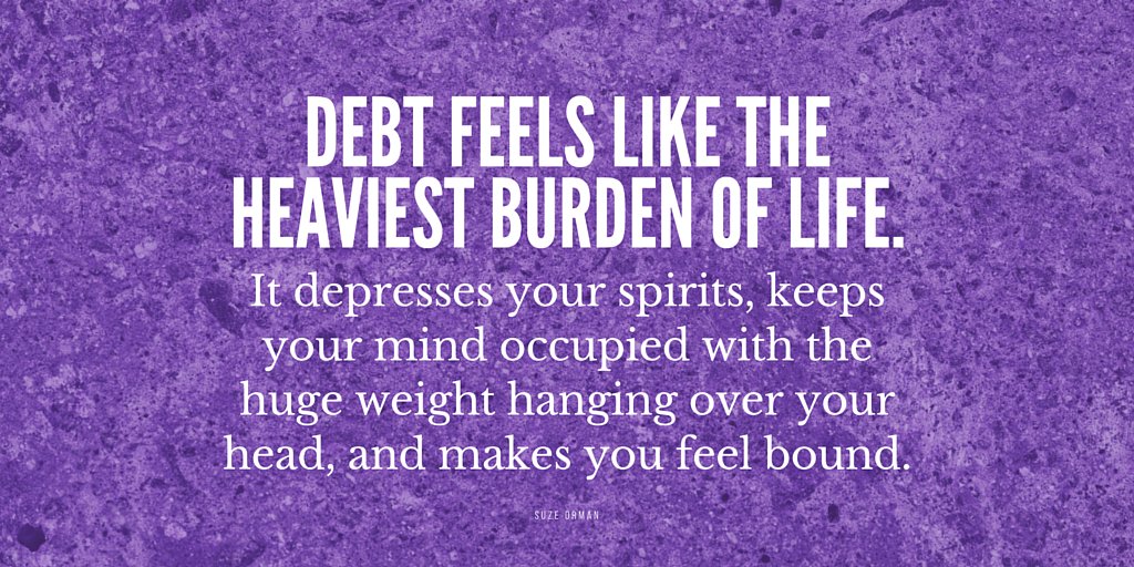 SuzeOrmanShow's tweet photo. Take the steps to tackle your debt once and for all. Doing so will make you and your family stronger and happier. #mondaymotivation https://t.co/i4wdtLp5qi