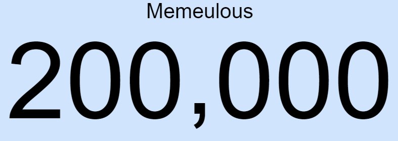 Memeulous's tweet image. Thanks so much for 200k!