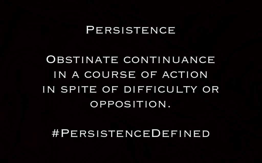stevenshomler's tweet photo. Persistence
Obstinate continuance in a course of action in spite of difficulty or opposition.
#PersistenceDefined https://t.co/9Syrw3QW4z