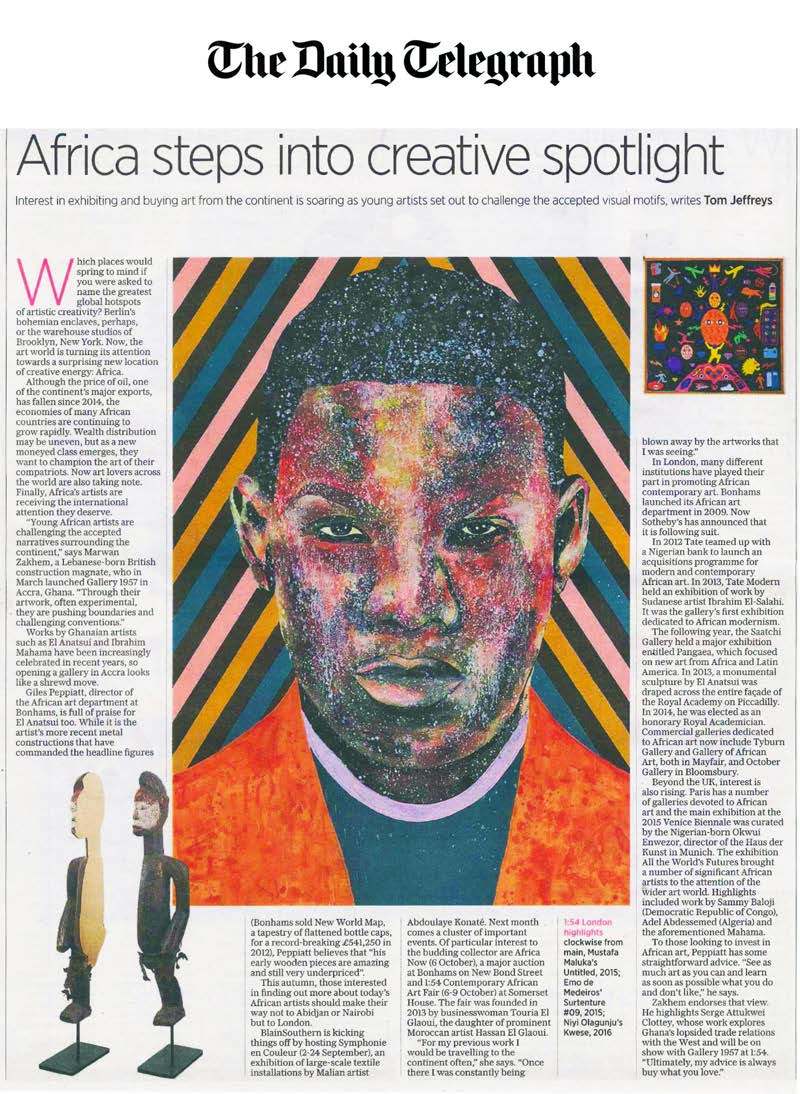 EmodeMedeiros's tweet photo. Very happy to be featured in UK's Daily Telegraph! #154artfair #newart #newafrica #africanart #contextures #beninrepresent https://t.co/bG9gRHZCLR