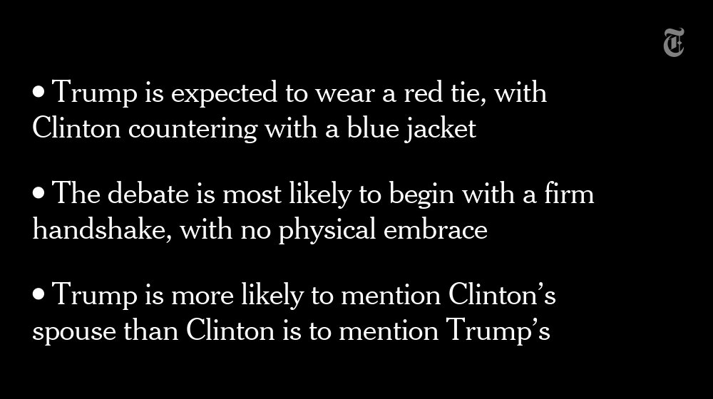 nytimes's tweet image. What bettors expect in the Clinton-Trump debate nyti.ms/2cyMG4G