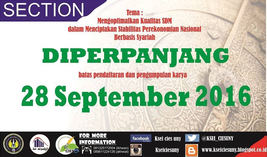 *PENGUMUMAN* pendaftaran+kumpul karya SECTION diperpanjang hingga tgl 28 Sept 2016 ya. Yuk, buruan mendaftar! :D