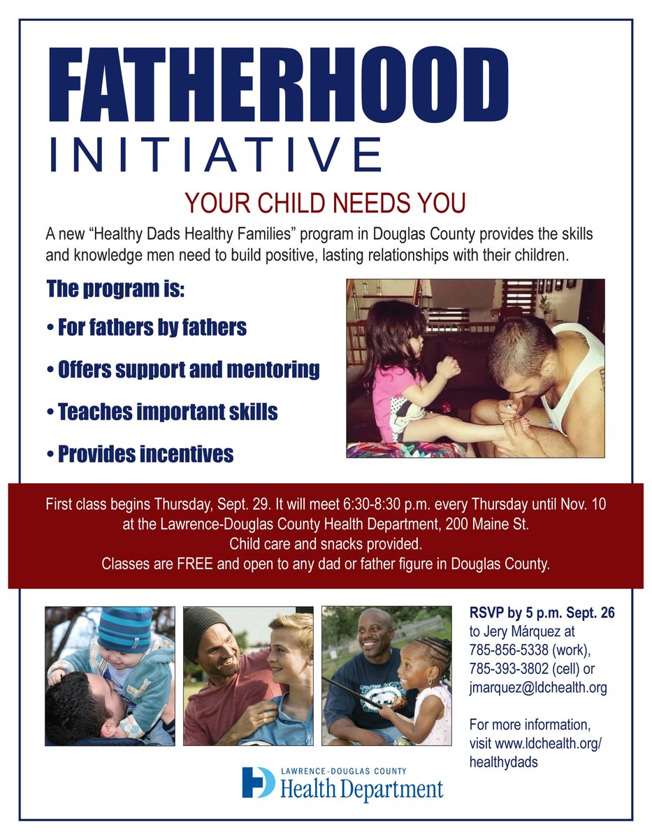 DadsofDGCO's tweet image. The first @LDCHEALTH Healthy Dads class starts Sept. 29. Sign up today by calling Jery Marquez at 785-393-3802.
