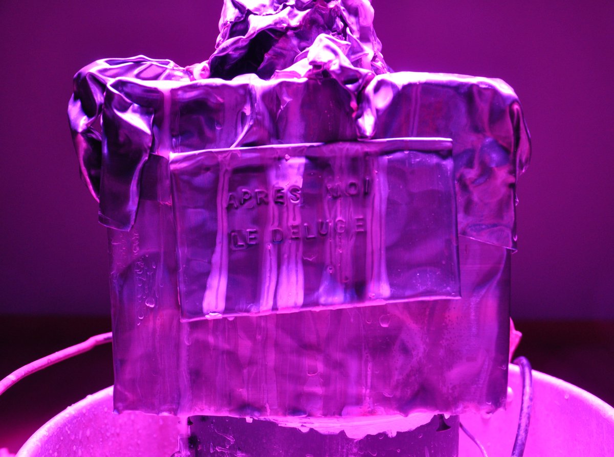 Check out lead and Pepto-Bismol sculpture "Strawberries and Milk at Dusk" by #artist Bruce Conkle 12PM - 7PM for <a href="/firstthursday/">First Thursday</a>  on Oct. 6!